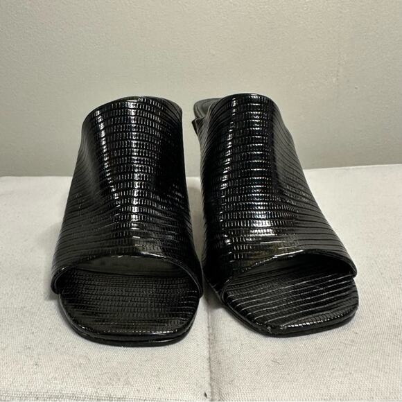 CHARLES BY CHARLES DAVID FAUX LEATHER HEELED MULE OPEN TOE SANDAL BLACK WOMEN 7 - Picture 4 of 10